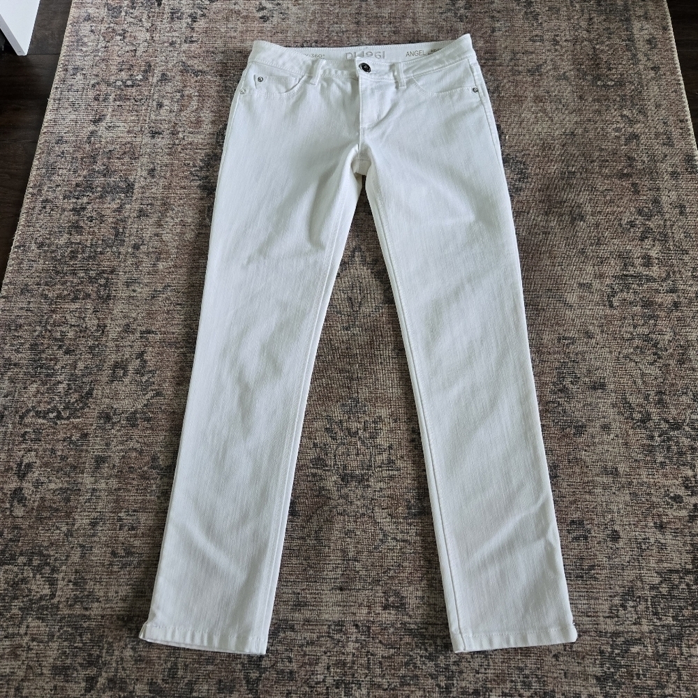 LIKE NEW DL1961 Angel Mid-Rise Skinny Ankle Denim Jeans Pants White Milk Size 28 - Picture 2 of 7